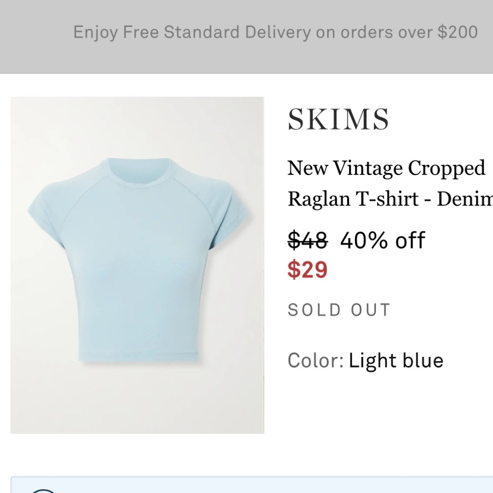 Skims new vintage tee